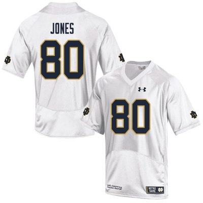 Notre Dame Fighting Irish Men's Micah Jones #80 White Under Armour Authentic Stitched College NCAA Football Jersey PVY1099MX
